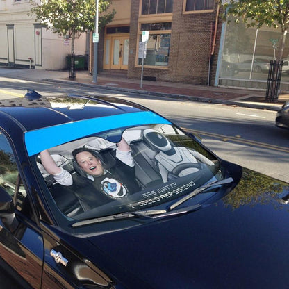 Gearhumans 3D Elon Musk Custom Car Auto Sunshade