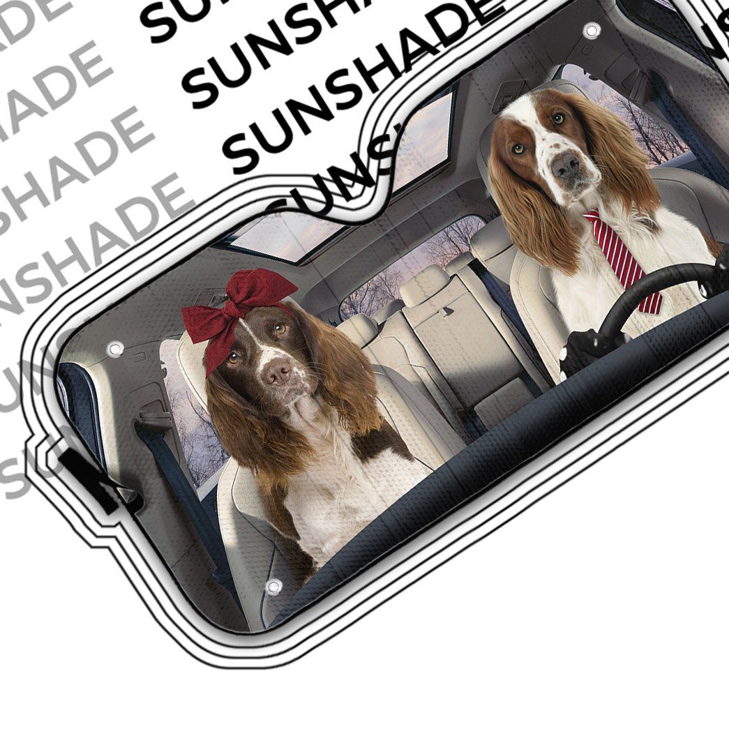 Gearhumans 3D English Springer Spaniel Dog Auto Car Sunshade