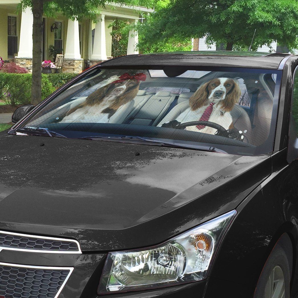 Gearhumans 3D English Springer Spaniel Dog Auto Car Sunshade