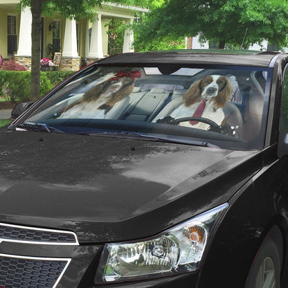 Gearhumans 3D English Springer Spaniel Dog Auto Car Sunshade