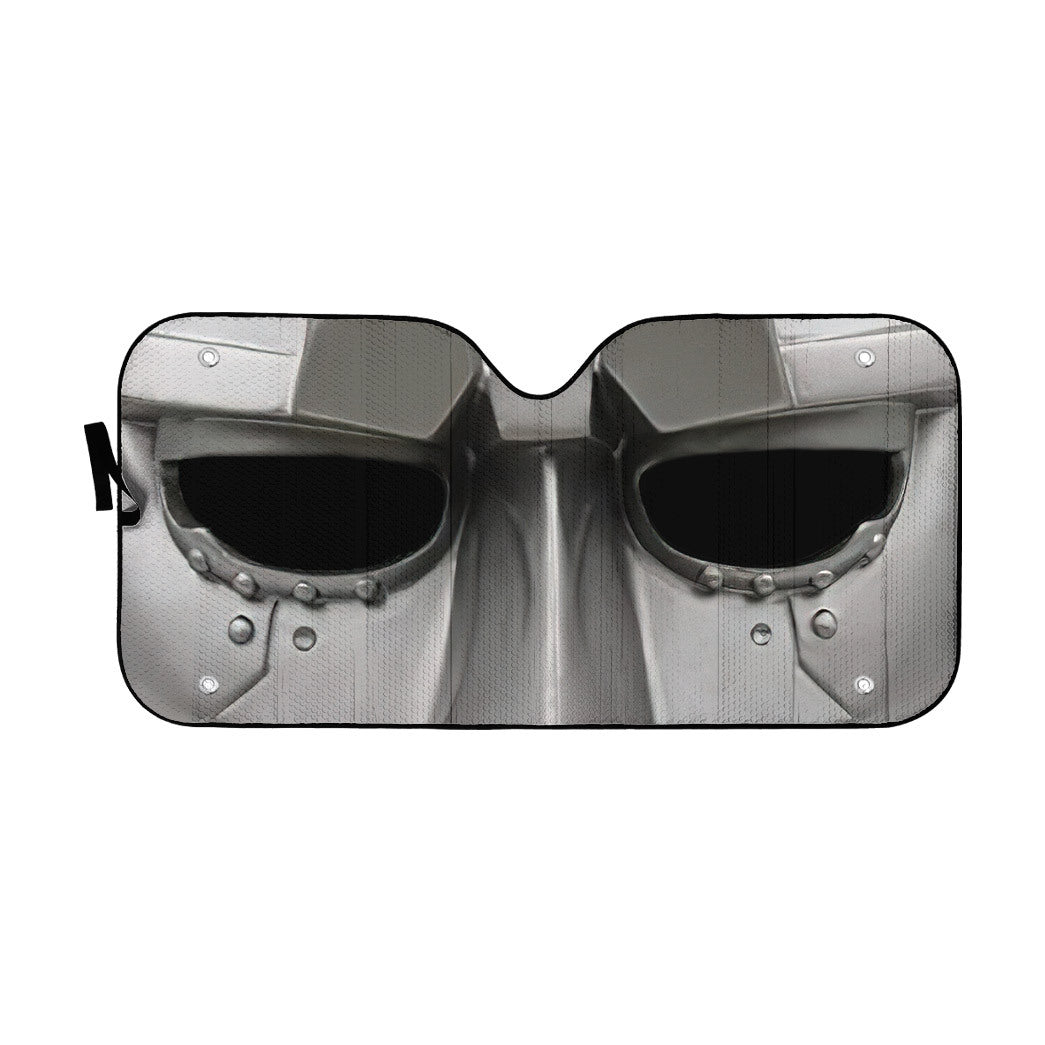 Gearhumans 3D FF Dr Doom Mask Skull Custom Car Auto Sunshade
