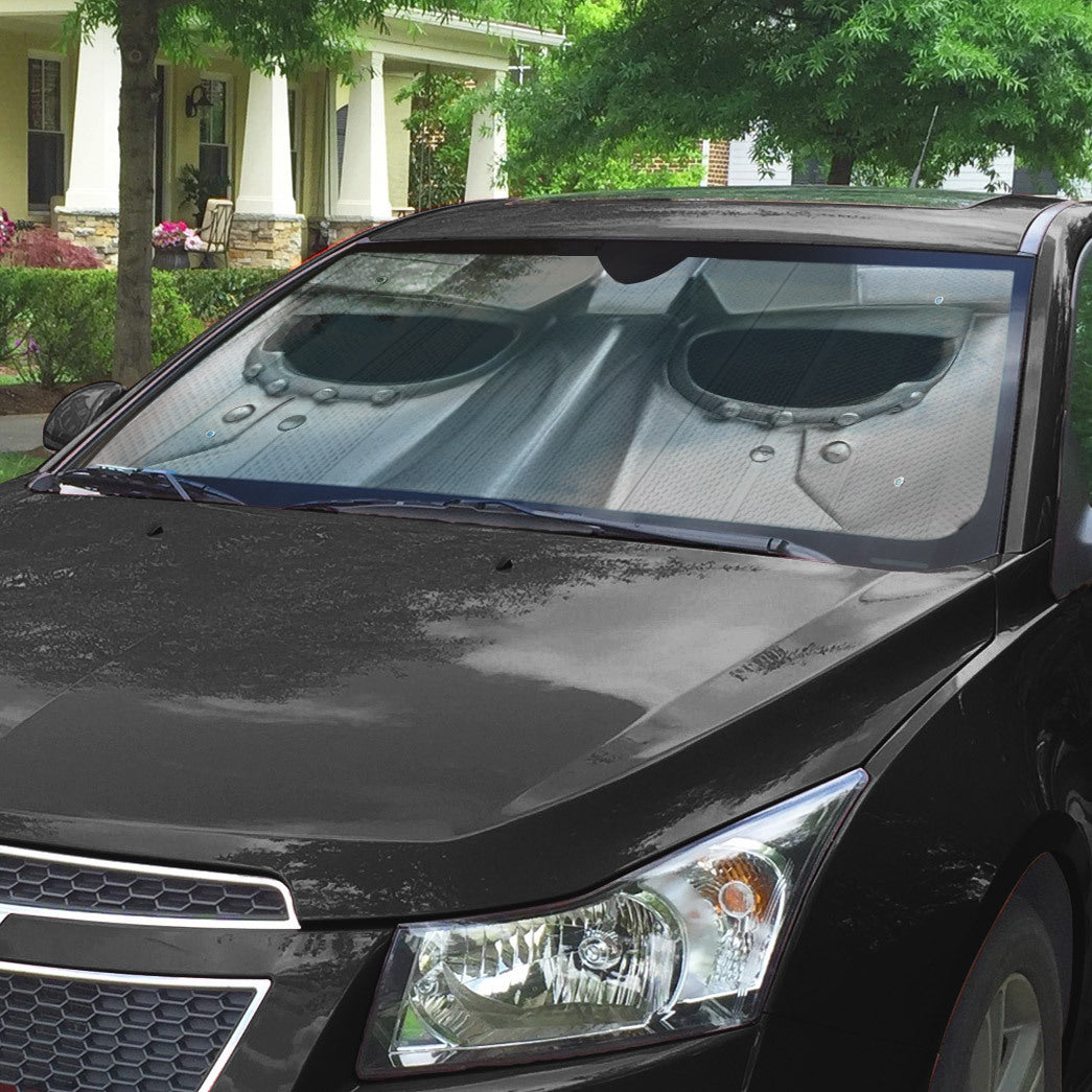 Gearhumans 3D FF Dr Doom Mask Skull Custom Car Auto Sunshade