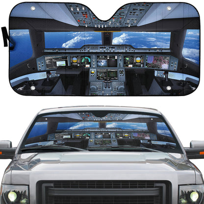 Gearhumans 3D Flight Deck Airplane Cockpit Custom Car Auto Sunshade