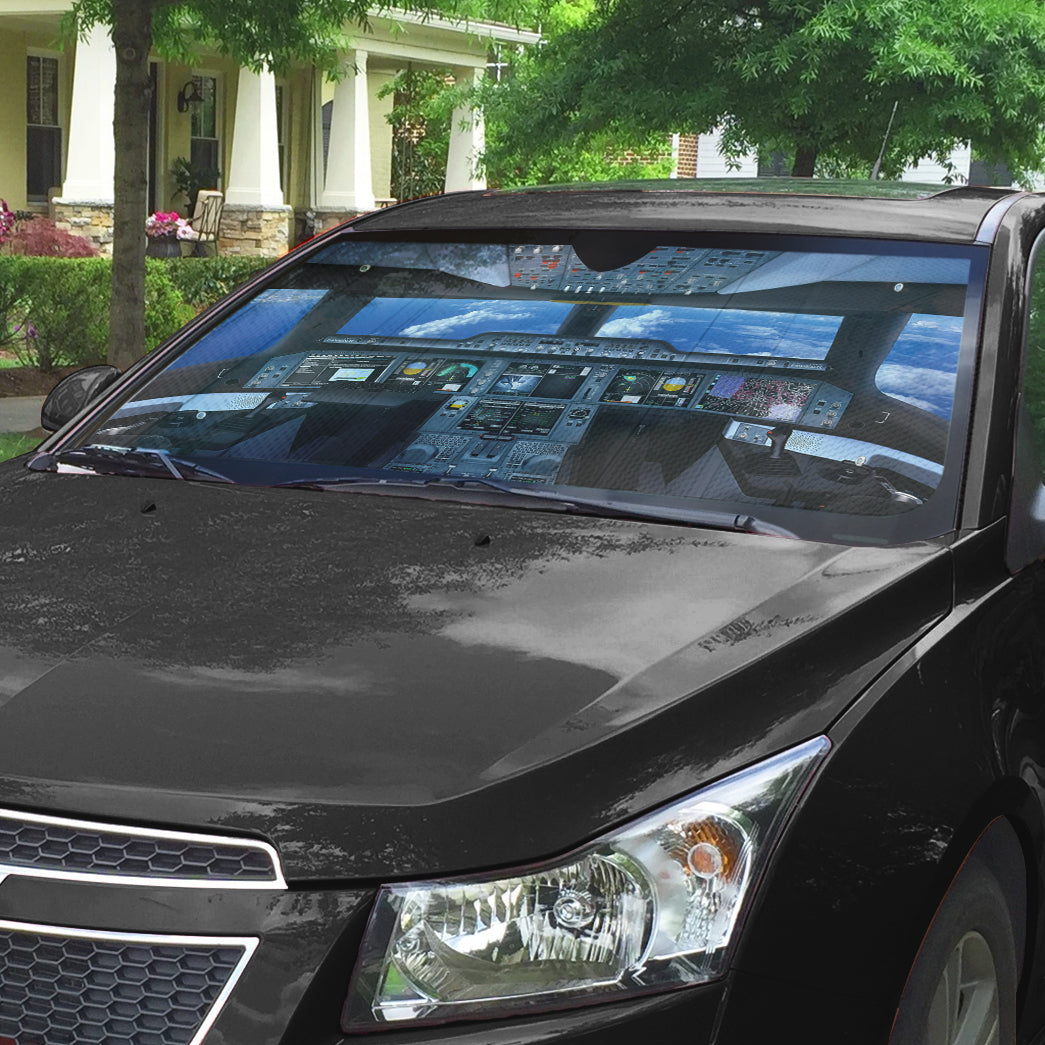 Gearhumans 3D Flight Deck Airplane Cockpit Custom Car Auto Sunshade