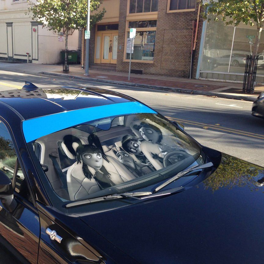 Gearhumans 3D Frankenweenie Custom Car Auto Sunshade