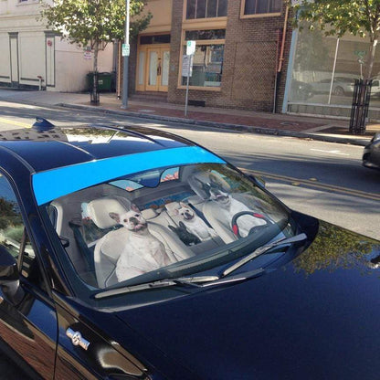 Gearhumans 3D French Bulldog Family Custom Car Auto Sunshade