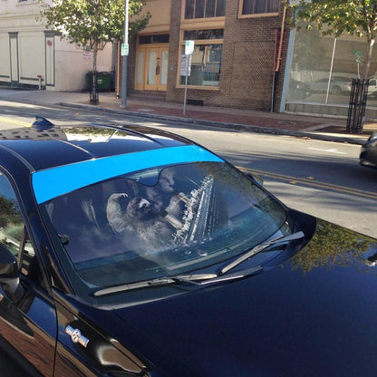 Gearhumans 3D Funny Slothzilla Hits Titanic Custom Car Auto Sunshade