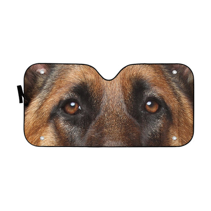 Gearhumans 3D German Shepherd Dog Eyes Custom Car Auto Sunshade