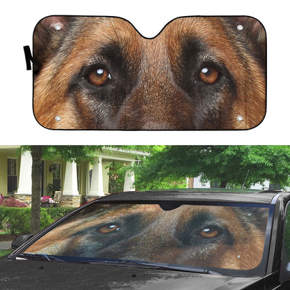 Gearhumans 3D German Shepherd Dog Eyes Custom Car Auto Sunshade