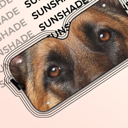 Gearhumans 3D German Shepherd Dog Eyes Custom Car Auto Sunshade