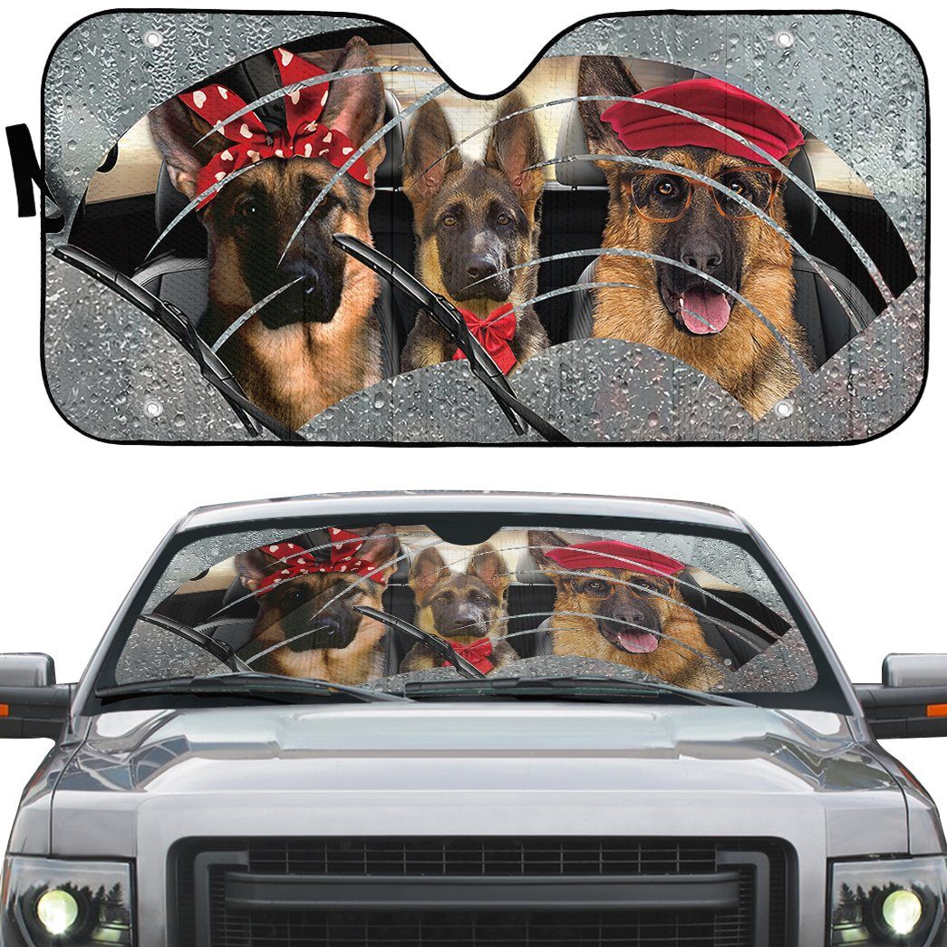 Gearhumans 3D German Shepherds 3 Custom Car Auto Sunshade