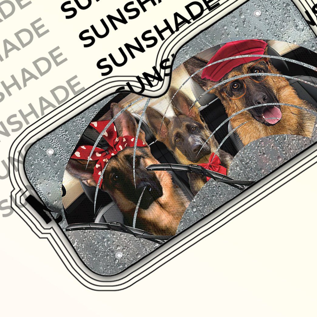 Gearhumans 3D German Shepherds 3 Custom Car Auto Sunshade