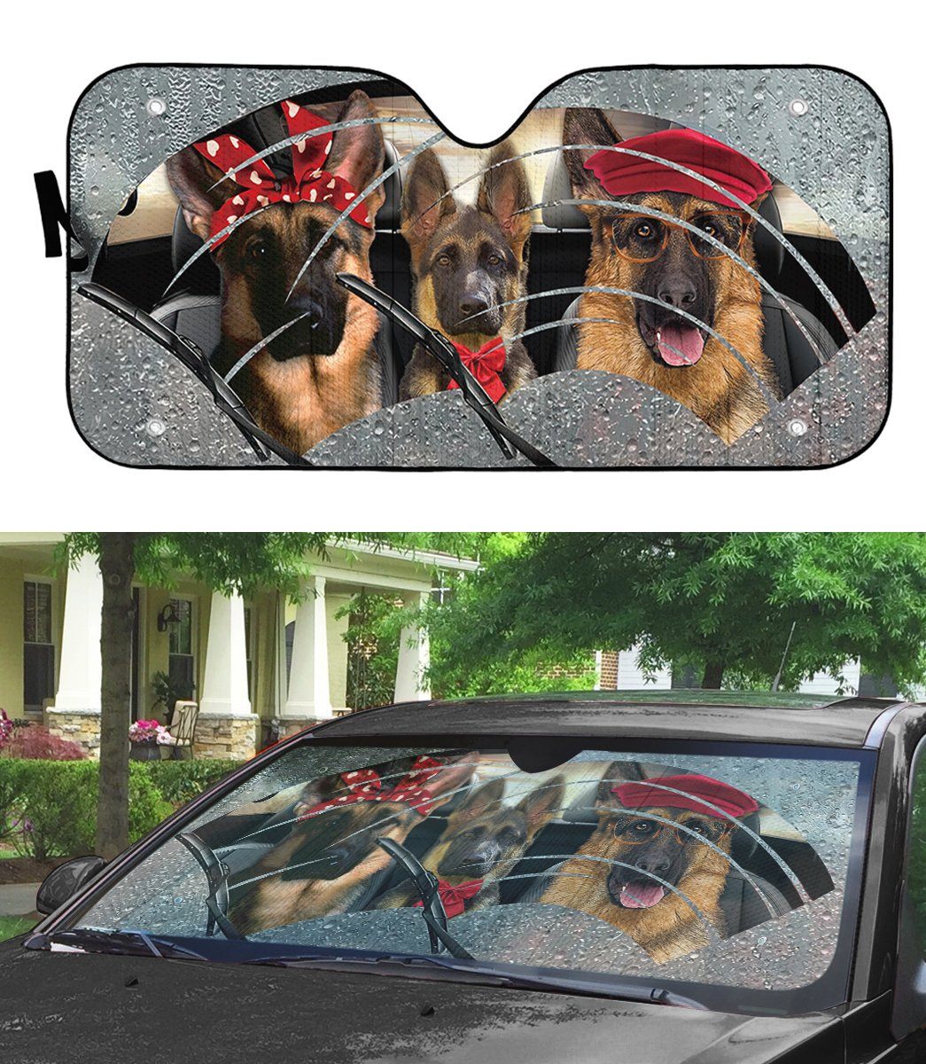 Gearhumans 3D German Shepherds 3 Custom Car Auto Sunshade