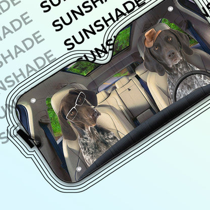 Gearhumans 3D German Shorthaired Pointers Dog Auto Car Sunshade