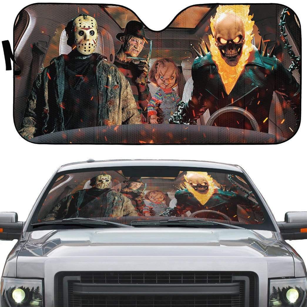 Gearhumans 3D Ghost Rider Car Auto Sunshade