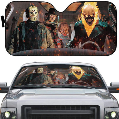 Gearhumans 3D Ghost Rider Car Auto Sunshade