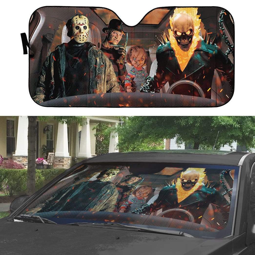 Gearhumans 3D Ghost Rider Car Auto Sunshade