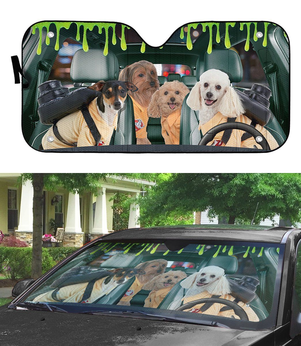 Gearhumans 3D Ghostbuster Dog Cosplay Custom Car Auto Sunshade
