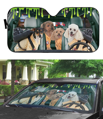 Gearhumans 3D Ghostbuster Dog Cosplay Custom Car Auto Sunshade