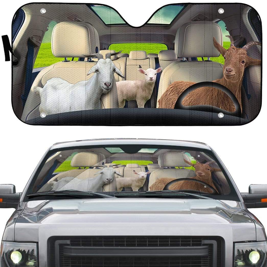 Gearhumans 3D Goat Custom Car Auto Sunshade