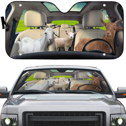 Gearhumans 3D Goat Custom Car Auto Sunshade