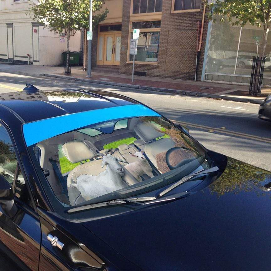 Gearhumans 3D Goat Custom Car Auto Sunshade
