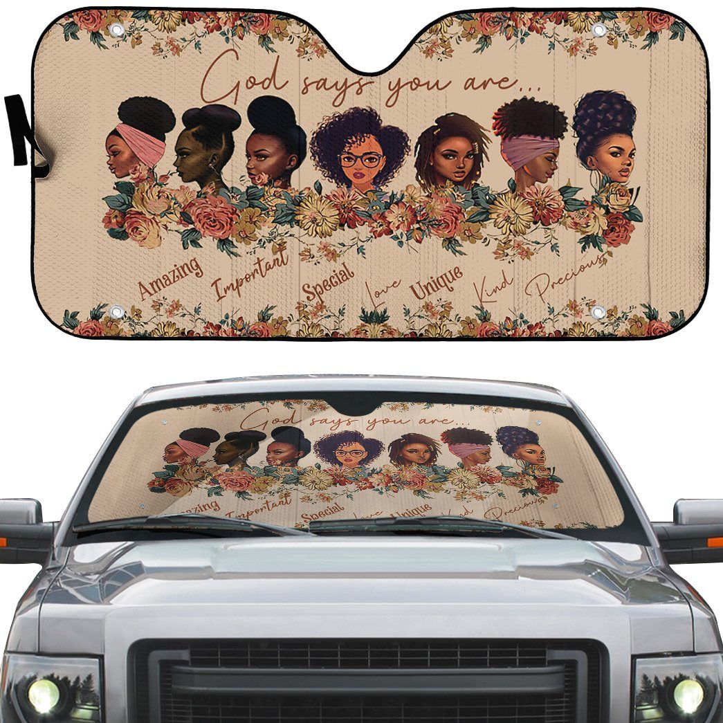 Gearhumans 3D God Says You Are Black Custom Car Auto Sunshade