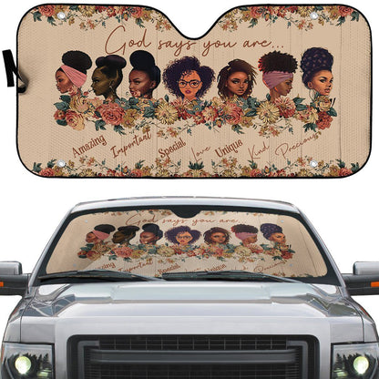 Gearhumans 3D God Says You Are Black Custom Car Auto Sunshade