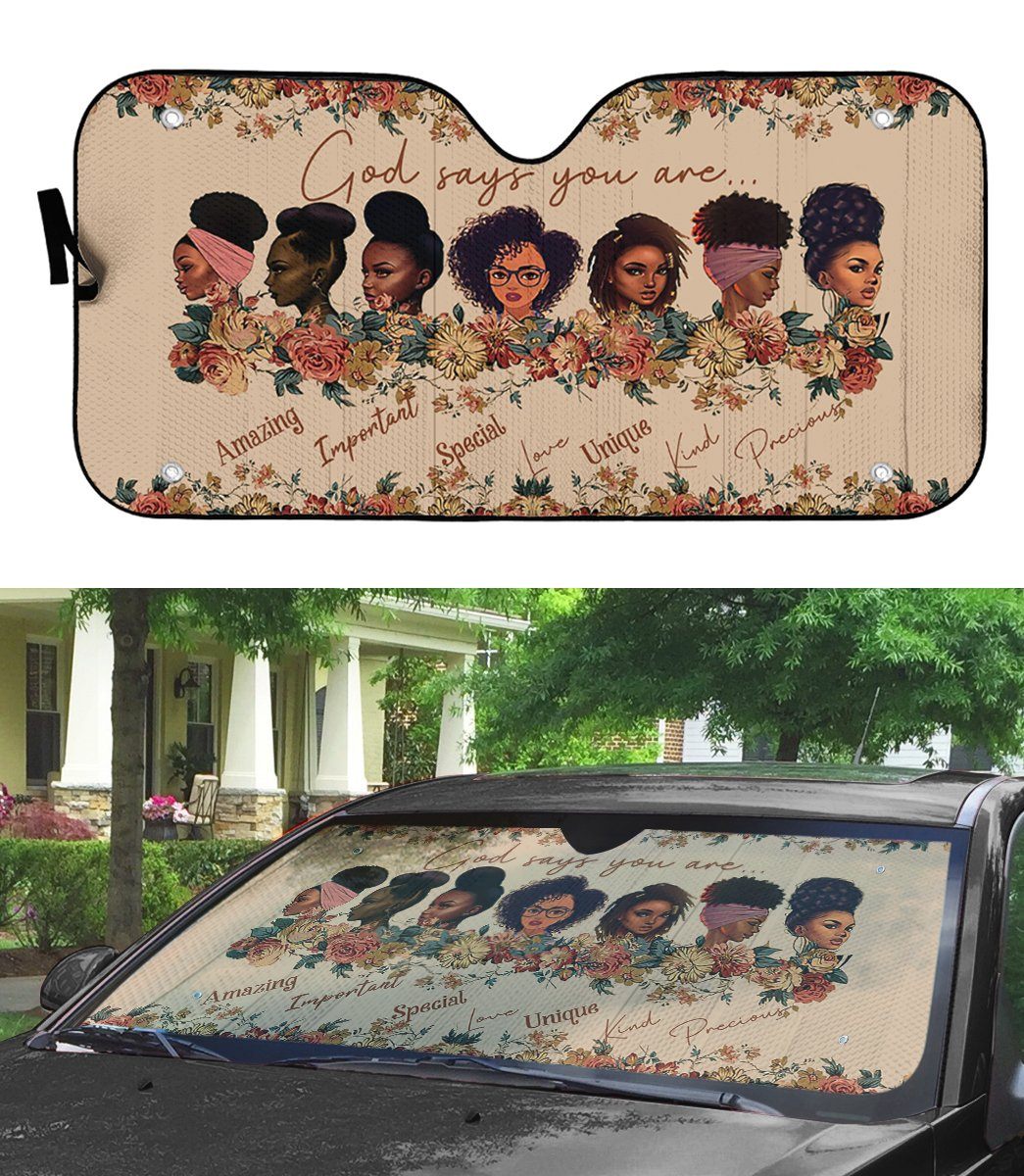 Gearhumans 3D God Says You Are Black Custom Car Auto Sunshade
