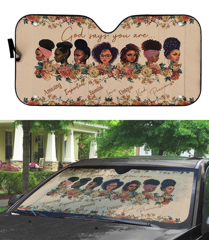 Gearhumans 3D God Says You Are Black Custom Car Auto Sunshade