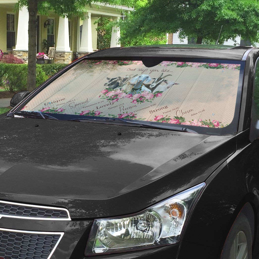 Gearhumans 3D God Says You Are Goats Custom Car Auto Sunshade