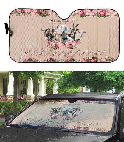 Gearhumans 3D God Says You Are Goats Custom Car Auto Sunshade