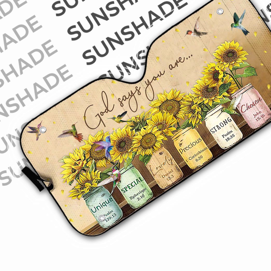 Gearhumans 3D God Says You Are Hummingbirds Custom Car Auto Sunshade