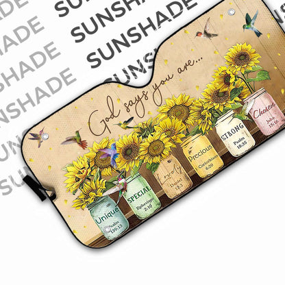 Gearhumans 3D God Says You Are Hummingbirds Custom Car Auto Sunshade