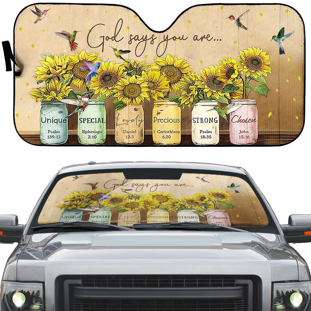 Gearhumans 3D God Says You Are Hummingbirds Custom Car Auto Sunshade
