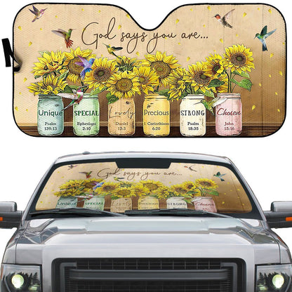 Gearhumans 3D God Says You Are Hummingbirds Custom Car Auto Sunshade