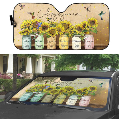 Gearhumans 3D God Says You Are Hummingbirds Custom Car Auto Sunshade