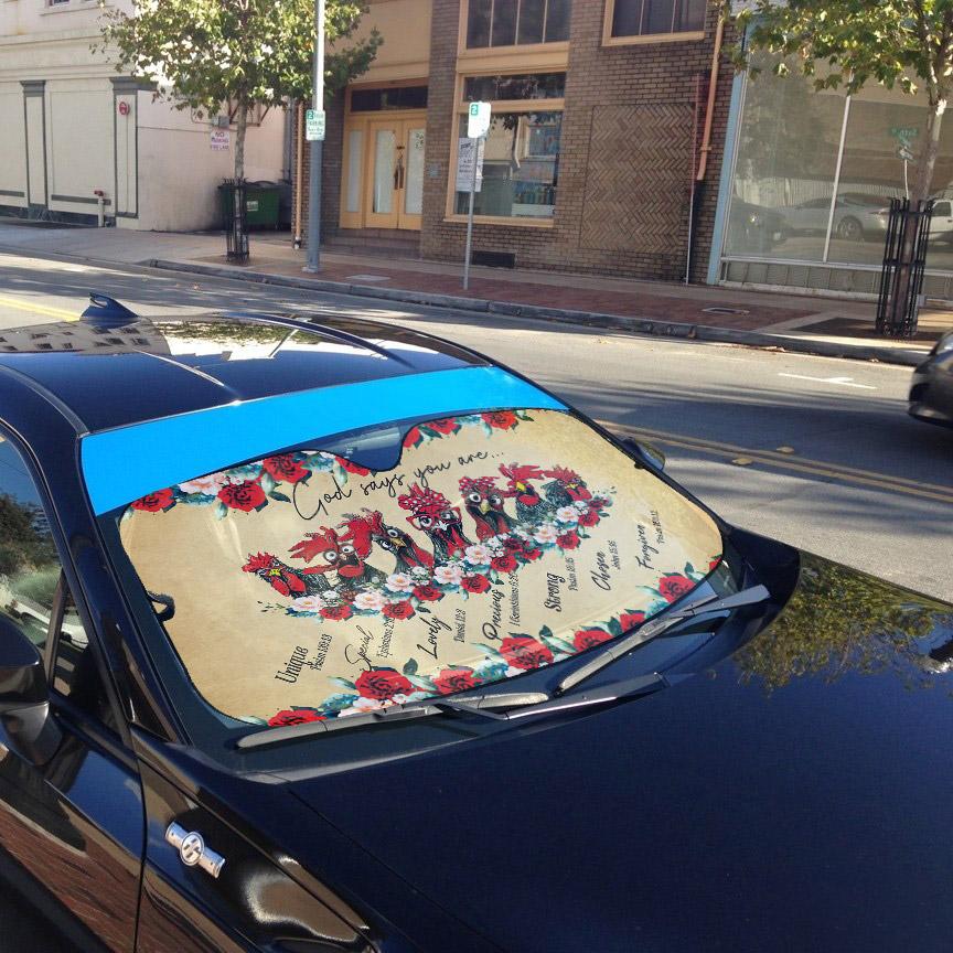Gearhumans 3D God Says You Are Roosters Custom Car Auto Sunshade
