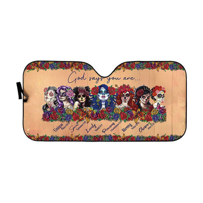 Gearhumans 3D God Says You Are Sugar Girls Custom Car Auto Sunshade