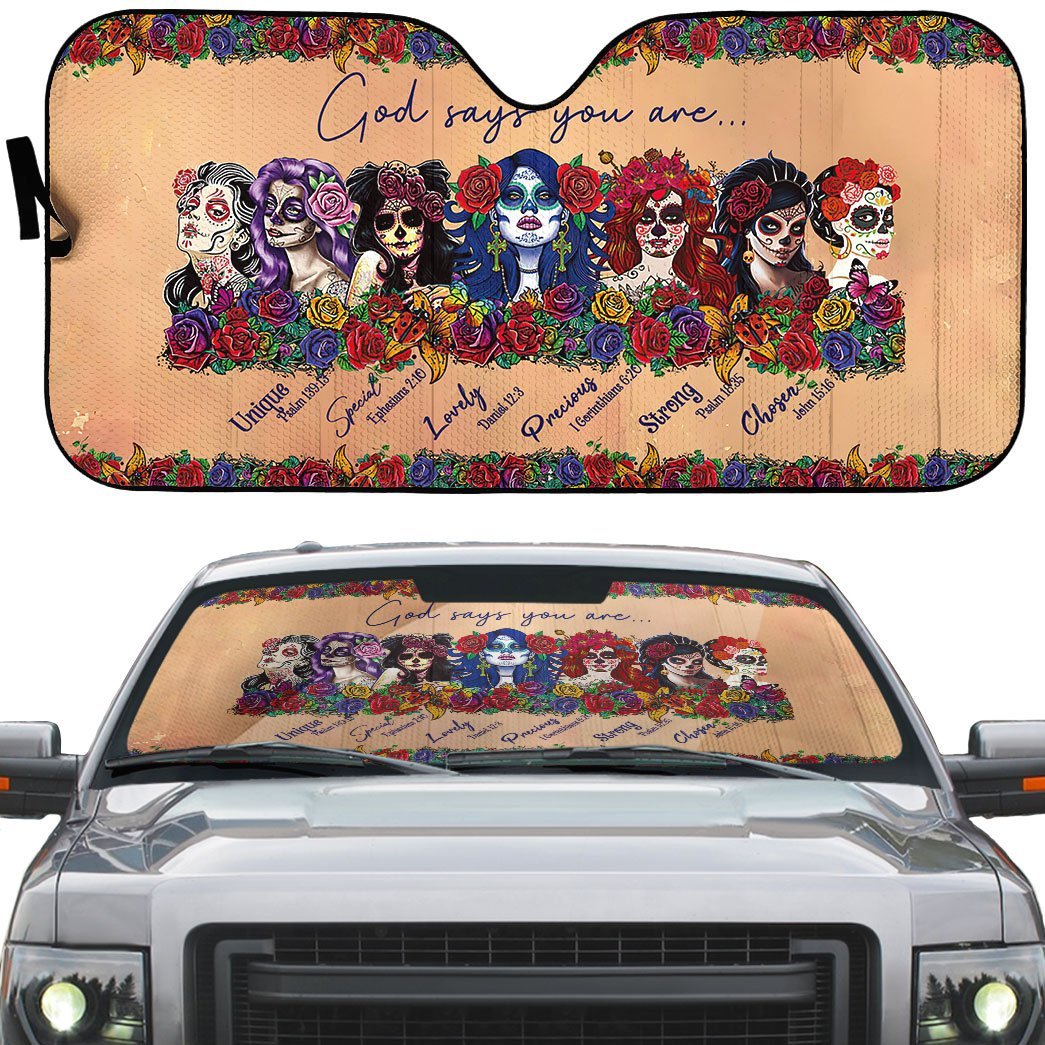 Gearhumans 3D God Says You Are Sugar Girls Custom Car Auto Sunshade