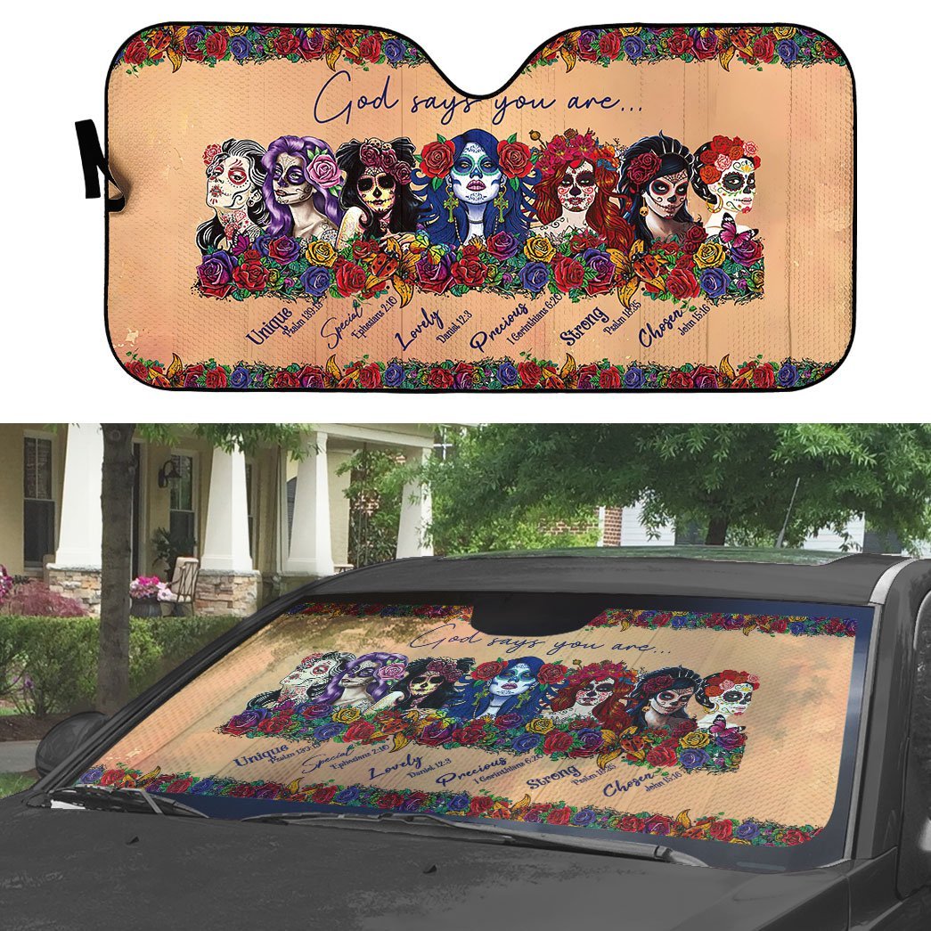 Gearhumans 3D God Says You Are Sugar Girls Custom Car Auto Sunshade
