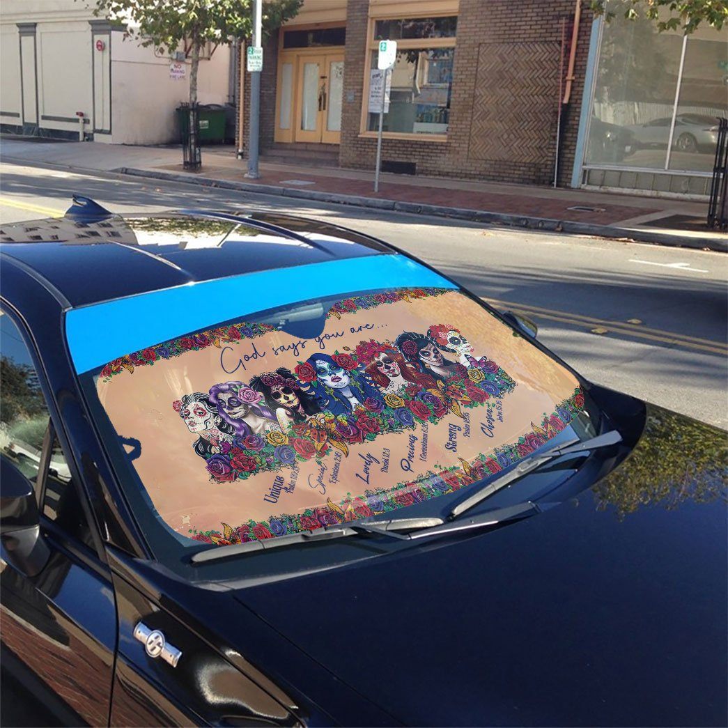 Gearhumans 3D God Says You Are Sugar Girls Custom Car Auto Sunshade