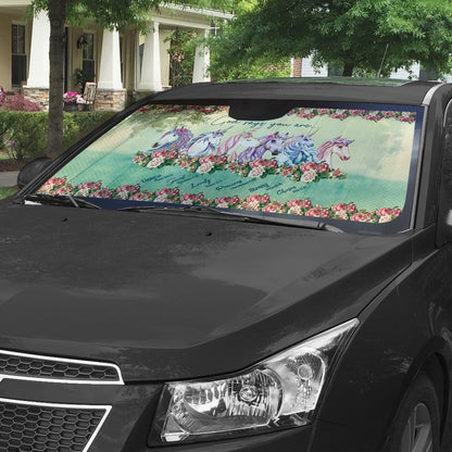 Gearhumans 3D God Says You Are Unicorns Custom Car Auto Sunshade