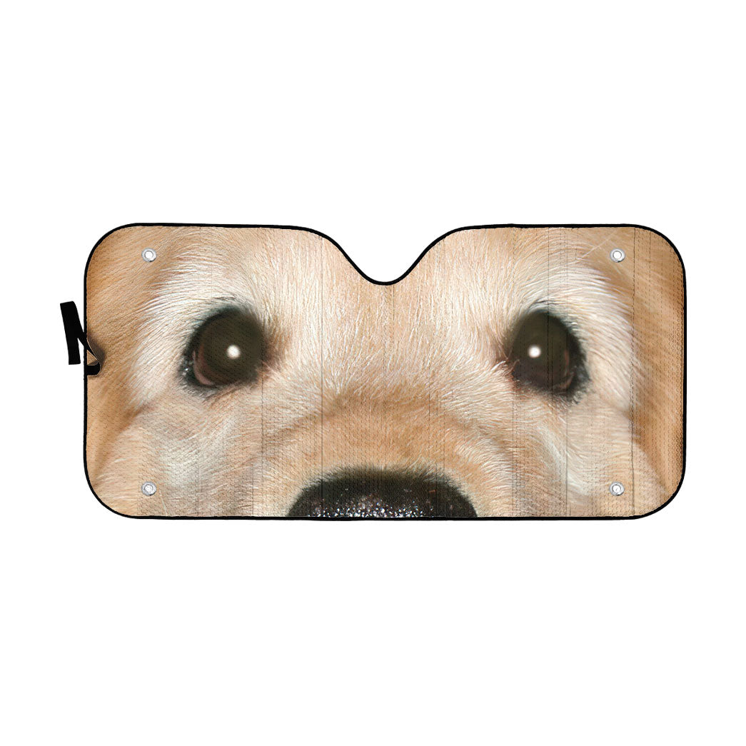 Gearhumans 3D Golden Retriever Dog Eyes Custom Car Auto Sunshade