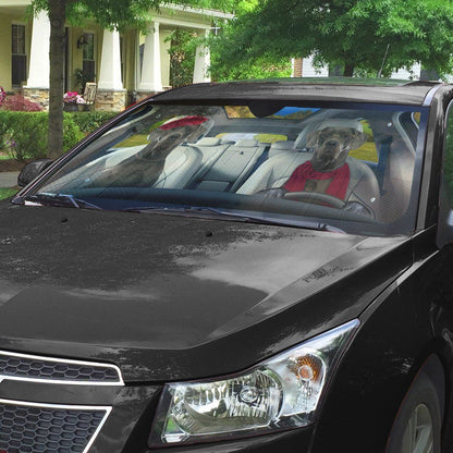 Gearhumans 3D Great Dane Couple Dog Auto Car Sunshade