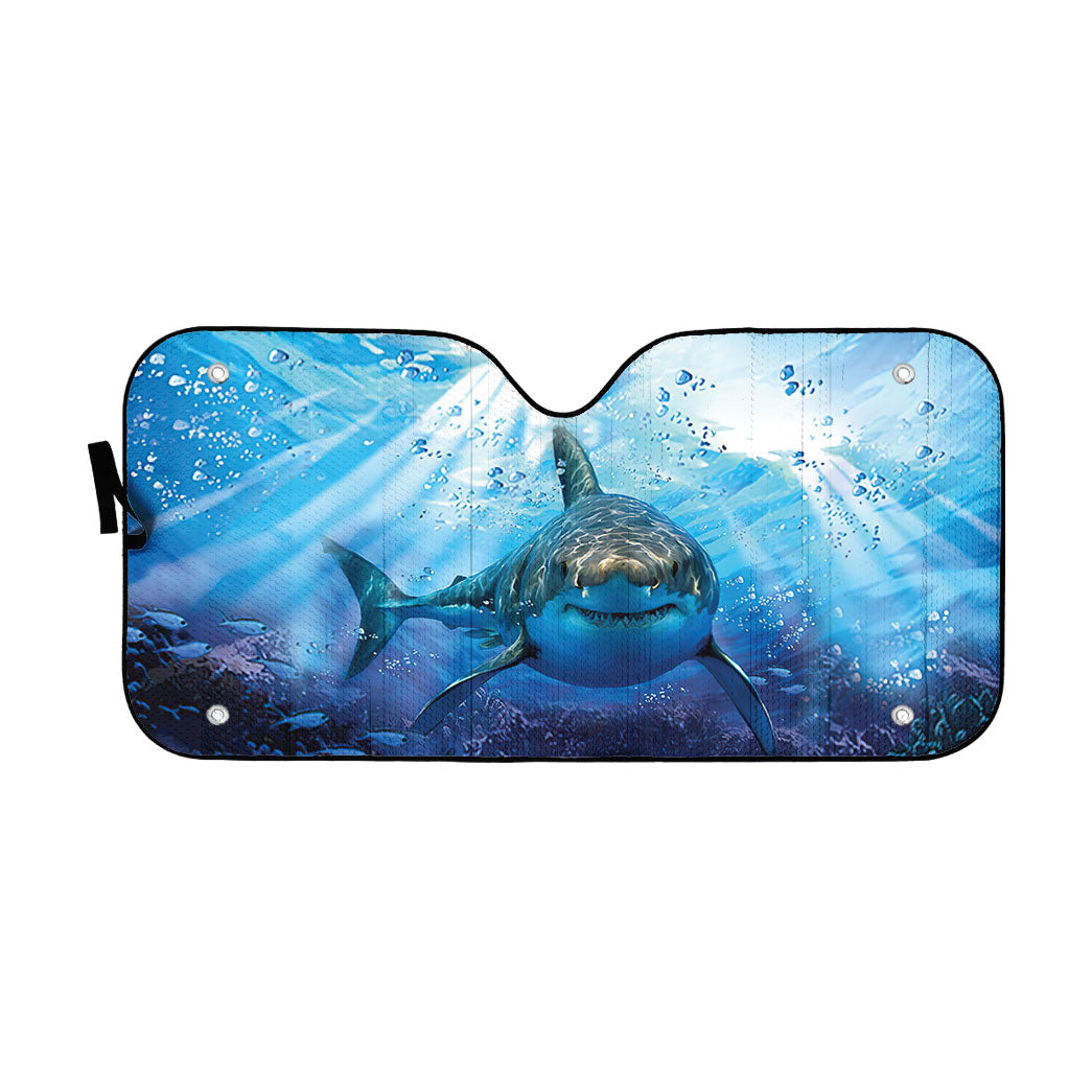 Gearhumans 3D Great White Shark Custom Car Auto Sunshade