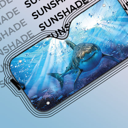 Gearhumans 3D Great White Shark Custom Car Auto Sunshade