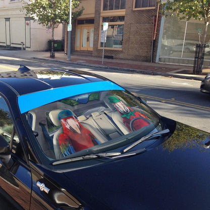 Gearhumans 3D Green Winged Macaw Parrot Auto Car Sunshade