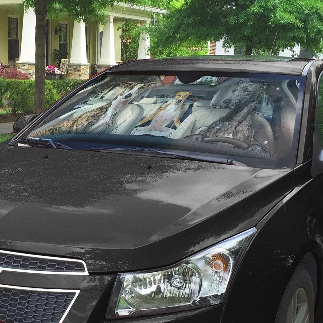 Gearhumans 3D Greyhounds Custom Car Auto Sunshade