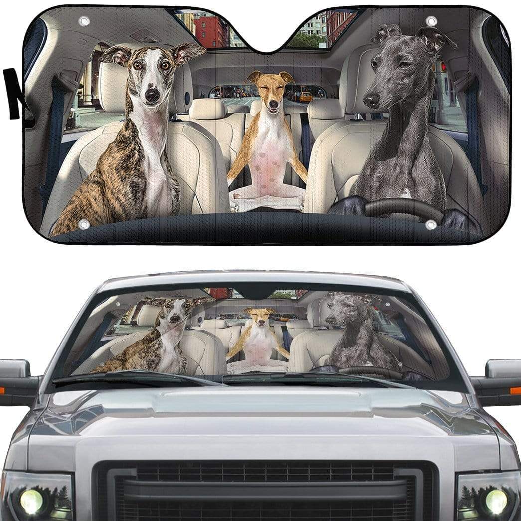 Gearhumans 3D Greyhounds Custom Car Auto Sunshade